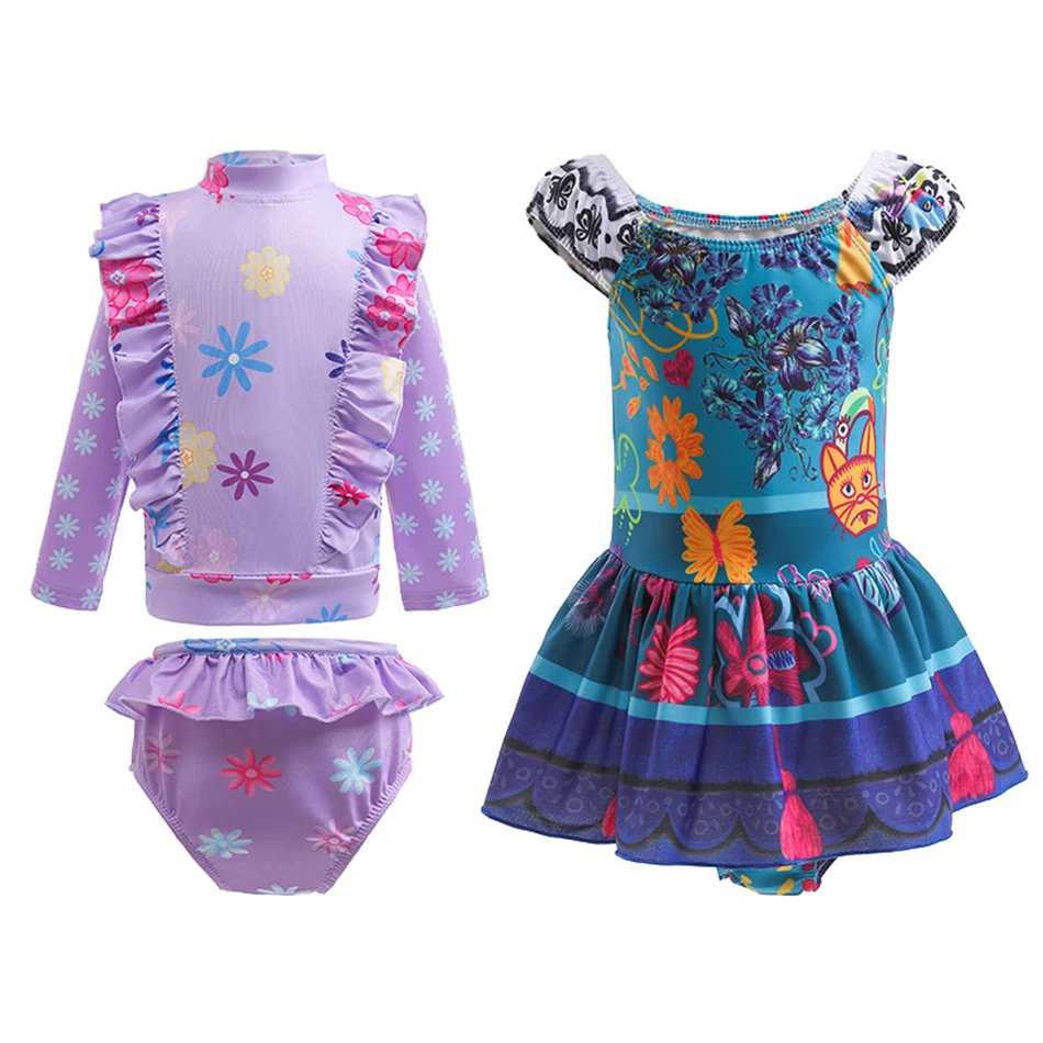 

Disney Baby Girls Family Madrigal Bathing Suits 2023 Summer One-piece Printed Swimsuit Kids Beach Swimwear Two-piece Suit