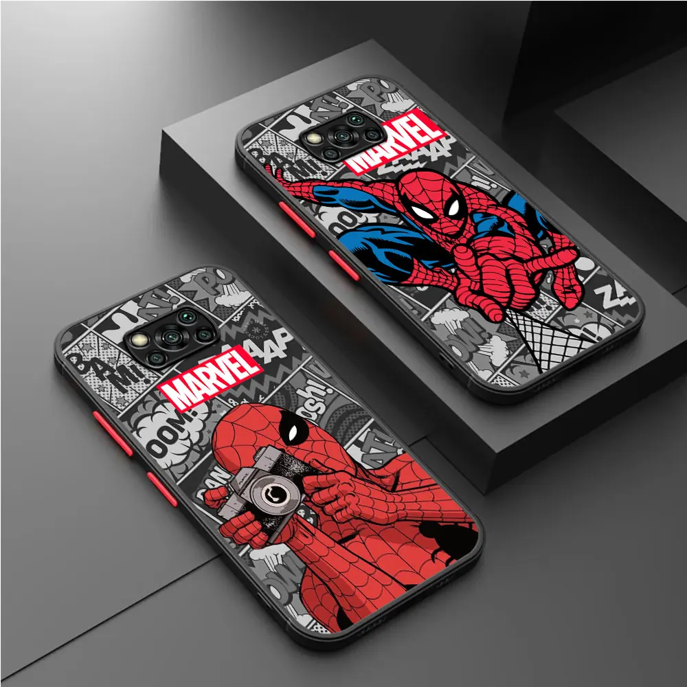 Cover Luxury Cartoon Marvel Groot Spiderman Custodia Rigida Per Pc Per Xiaomi Poco X4 Pro X3 Nfc X5 Pro X3 Pro C40 X4 Gt M5 M5S M3 F3