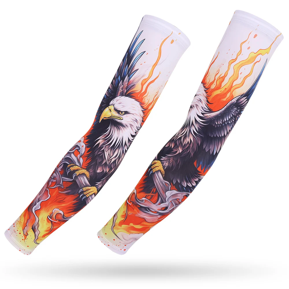 Sports Cooling Arm Sleeves, Elastic Cover for Driving, Running, Basketball, Football, Anti-UV, 3D Print, Tattoo 2