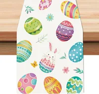 Easter Bunny Gnome Table Runner 13x72 Inch Eggs Rabbit Ears Floral Spring Seasonal Holiday Kitchen Dining Table Decoration 1