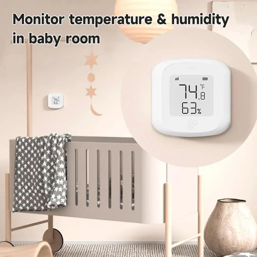 

Tuya Temperature Humidity Sensor For Zigbee LCD Display APP Remote Control Thermometer Hygrometer Support Alexa G8A6