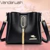 Luxury Hand bags For Women High Quality Pu Leather Three layers Ladies Shoulder Crossbody Bag Bucket Tassel Commuting Sac A Main