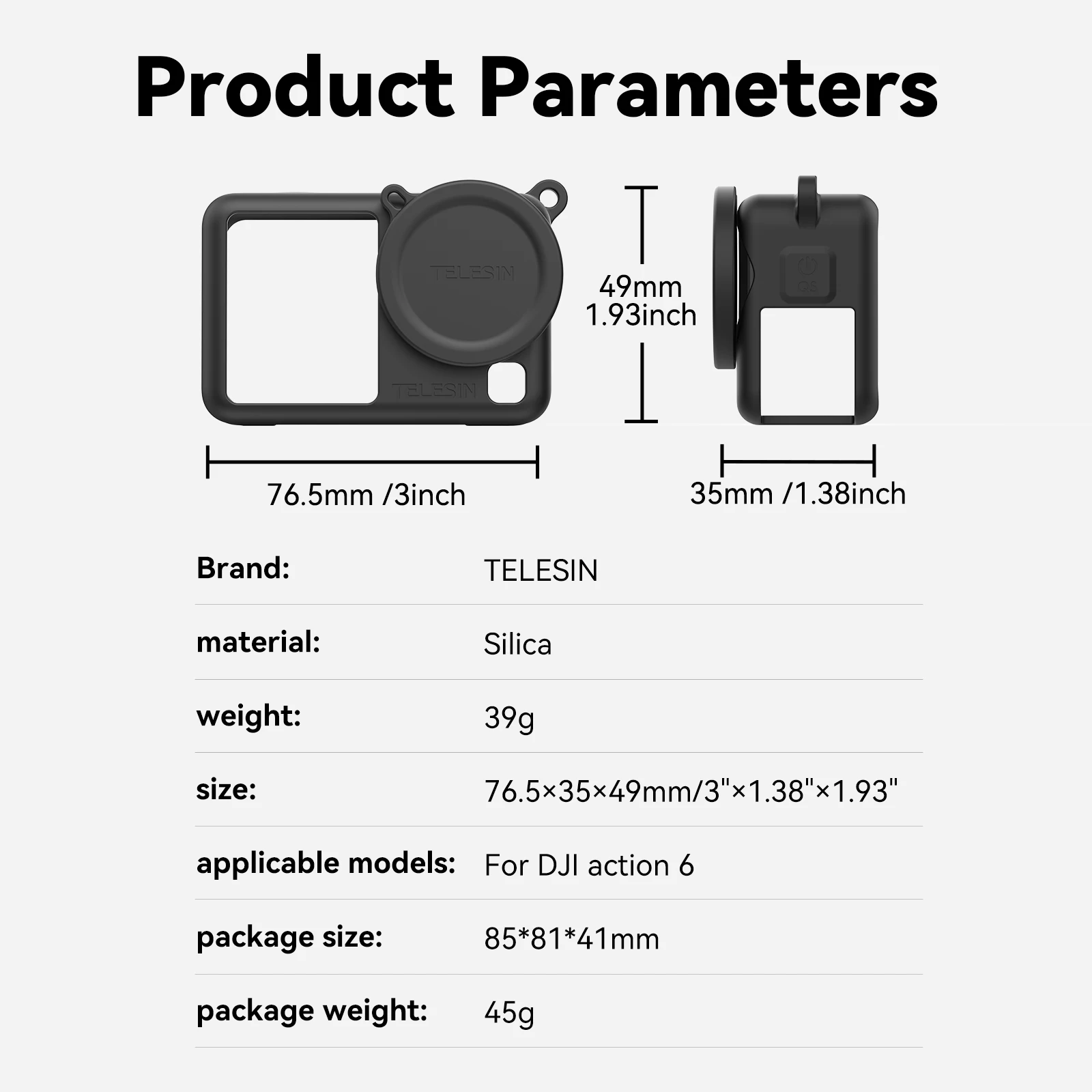 DJI OSMO Action 6 Lens Cap Camera Protective Case For DJI Action 6
