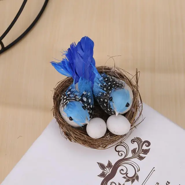 Kiváló Gyakorlati Madarak Figura Kézzel Készített Mesterséges Madárfészek Dekoráció Puha Tollú Polirofoam Madár Szobor Az Udvarra - Image 6