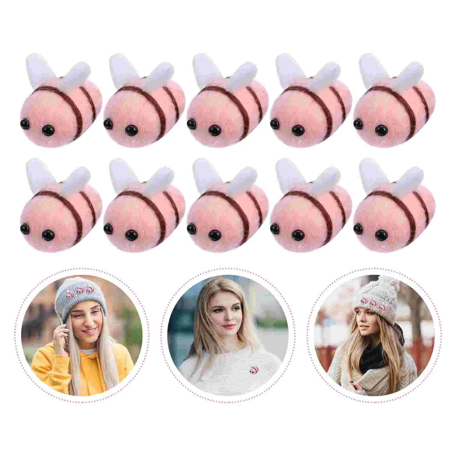 20 PCS Decorative Bee Craft Ball Wool Felt for Clothing Supplies Scrapbooking Child