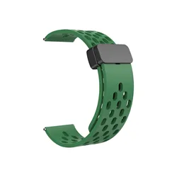 Breathable Silicone Magnetic Sport Watch Strap - Active Comfort Band for 22mm Universal (Clover)