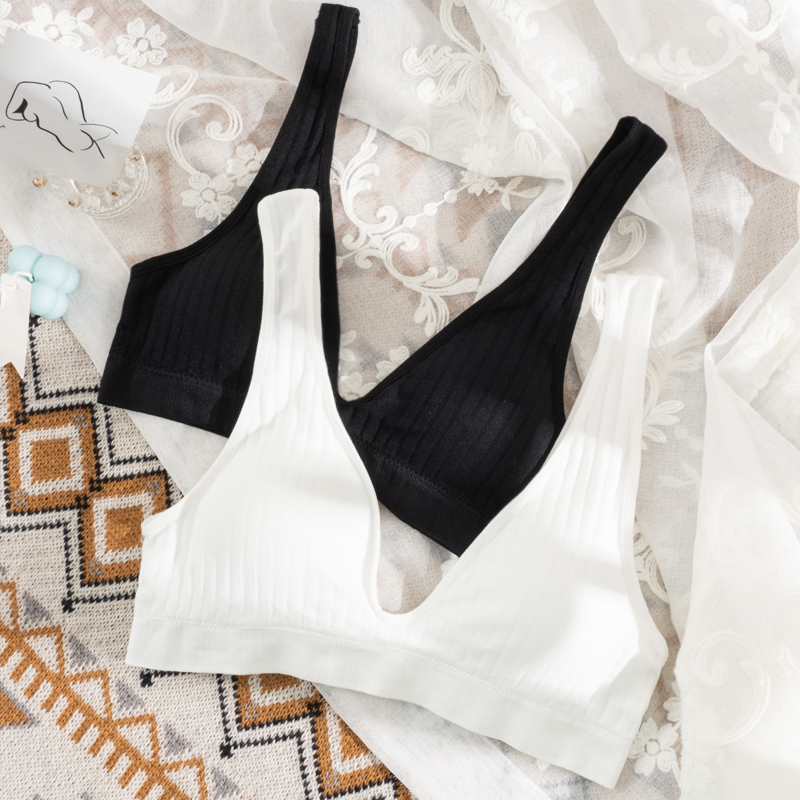 Women Seamless Sports Crop Top Sexy Bra Female Tube Tops Deep V Sexy Women's Underwear Bralette Woman Sleeveless Bandeau Bras