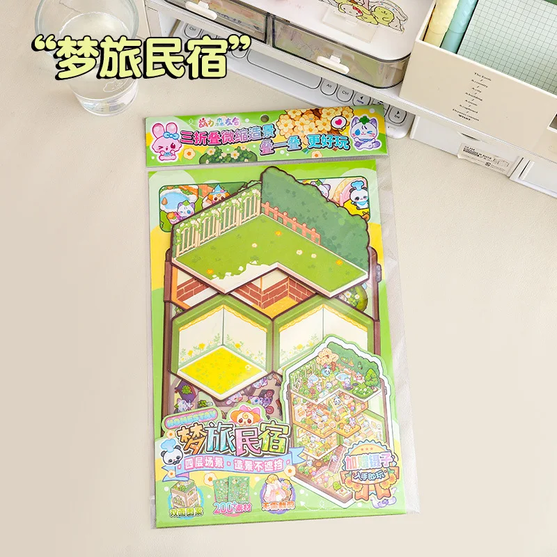 Large Size Miniature 3Dstickers DIY Cartoon Decompression Landscape Scenes Heart Care Gift Relief Party Favors