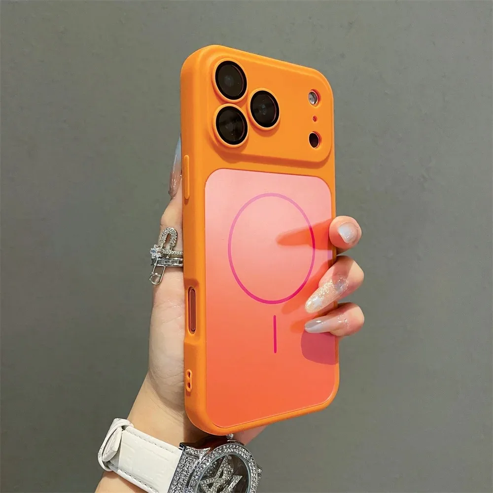 Luxury Soft Liquid Silicone Magnetic Matte Slim Phone Case Cover