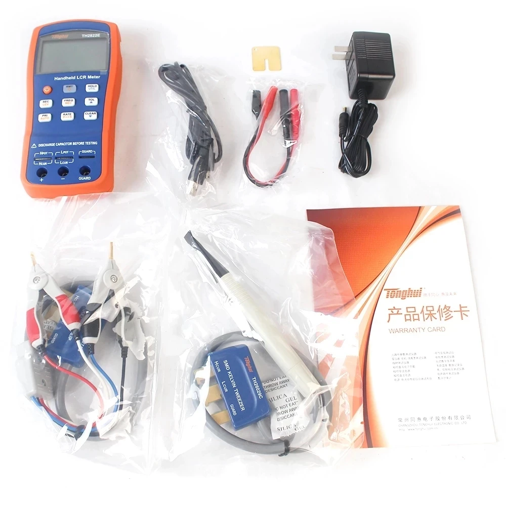 TH2822E handheld LCR Meter 0.1% accuracy test signal frequency 100Hz 120Hz 1kHz 10kHz 100KHZ with TH26029C