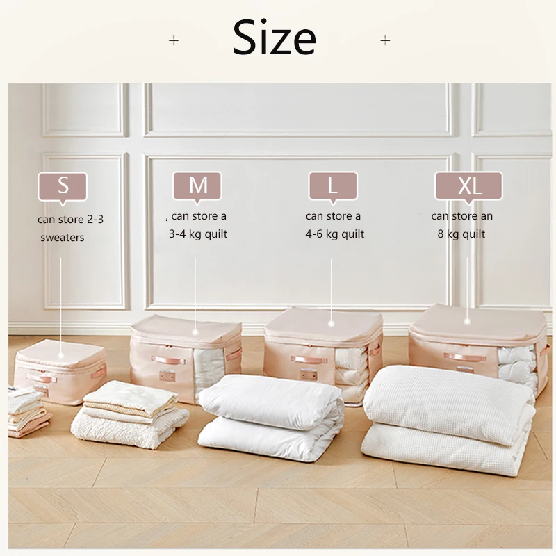 Large Quilted Bag Clothes Storage Wardrobe Organiser Waterproof Blanket Storage Bag Zippers With Clear Window Bolsa Guardar Ropa 5