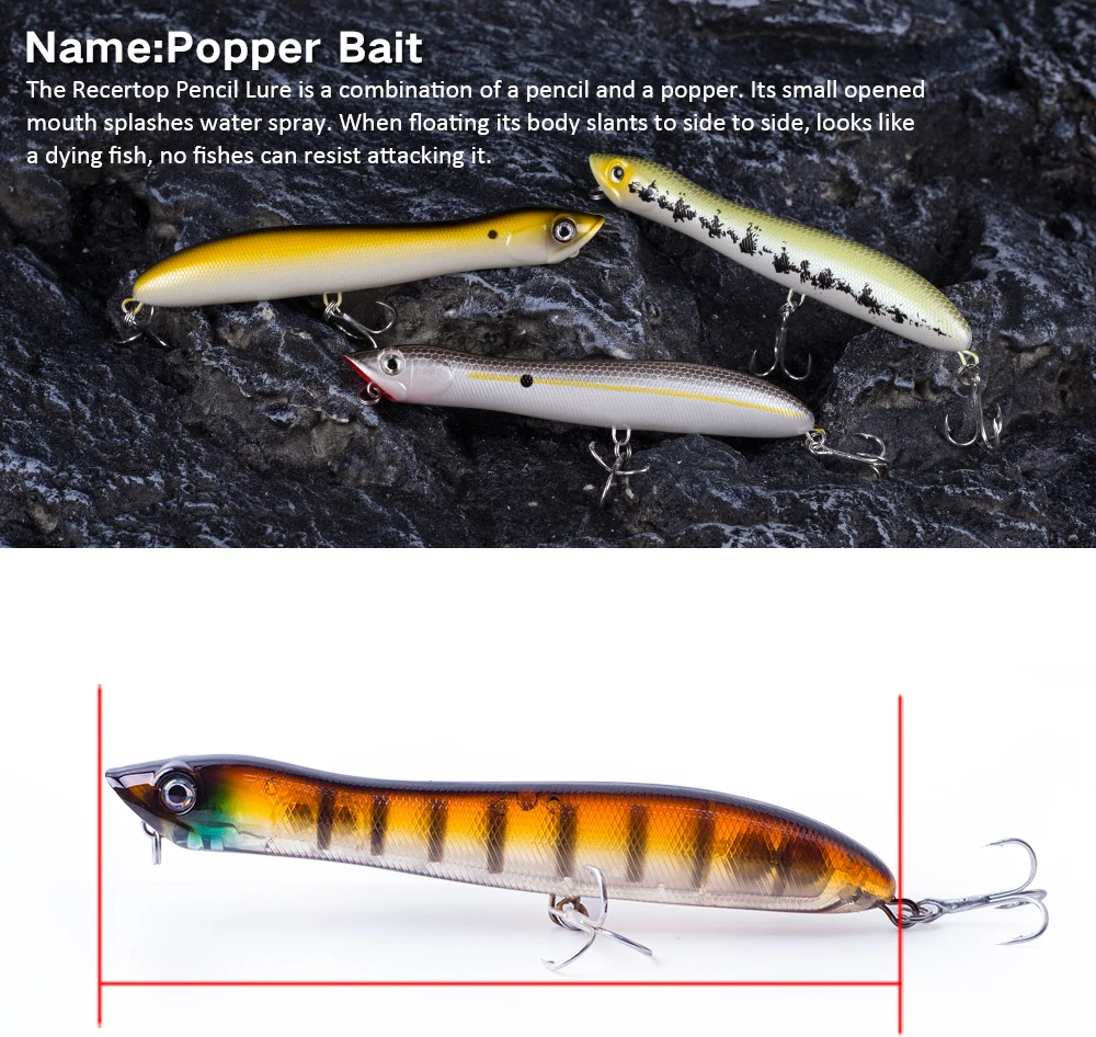 Hanlin 120mm/18g Hartplastik-Popper für Schlangenkopffische, schwimmender Topwater-Angelköder, künstlicher Hardbait, Walk-the-Dog-Rassel-Wobbler für Barsch – Detail 2