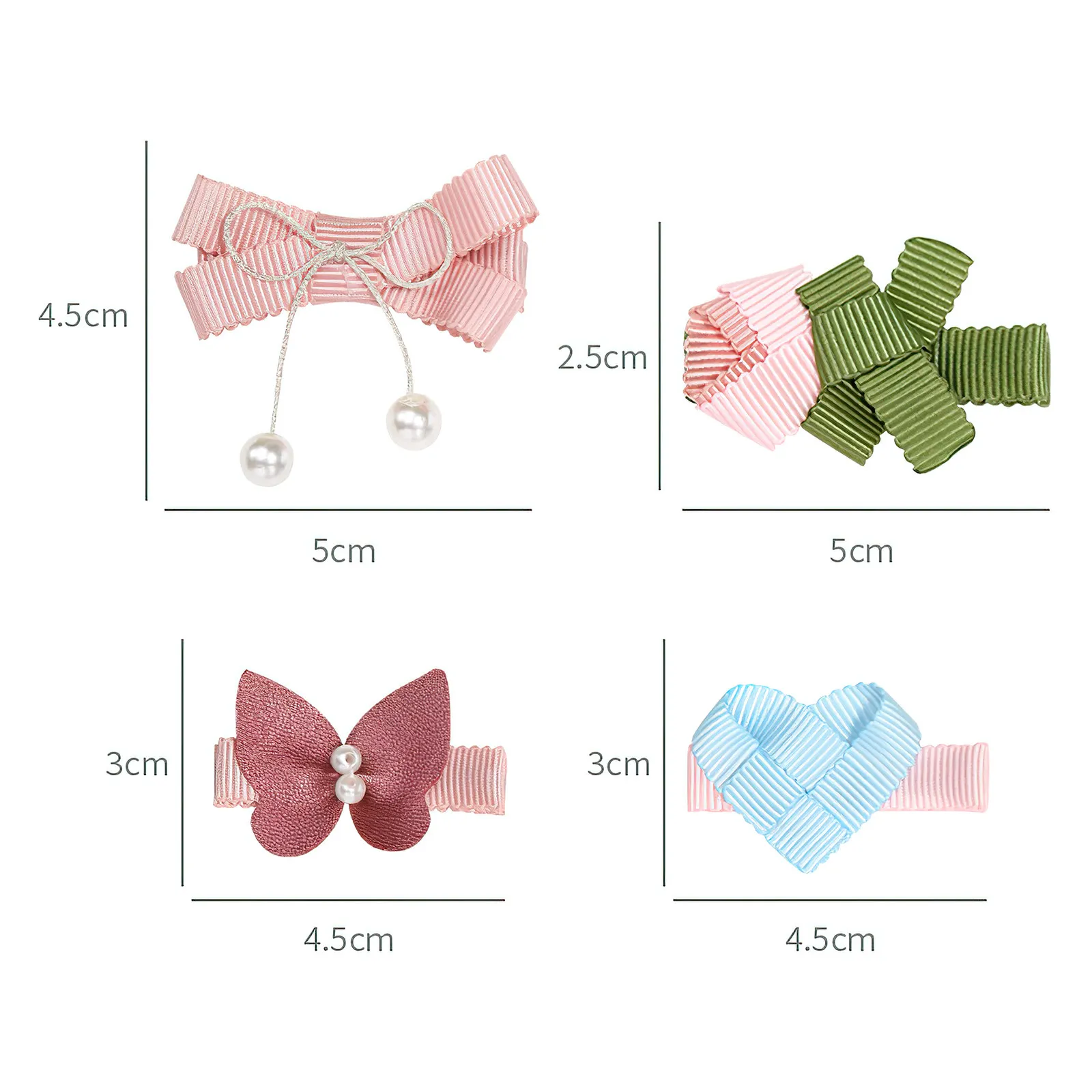 10Pcs 활 모양 헤어 클립 소녀 헤어핀 작은 패브릭 바레트 할로윈 생일 어린이 헤어 액세서리 어린 소녀들을 위한