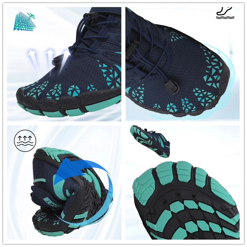 Men Women Aqua Barefoot Five Fingers Water Swimming Shoes Hiking Wading Beach