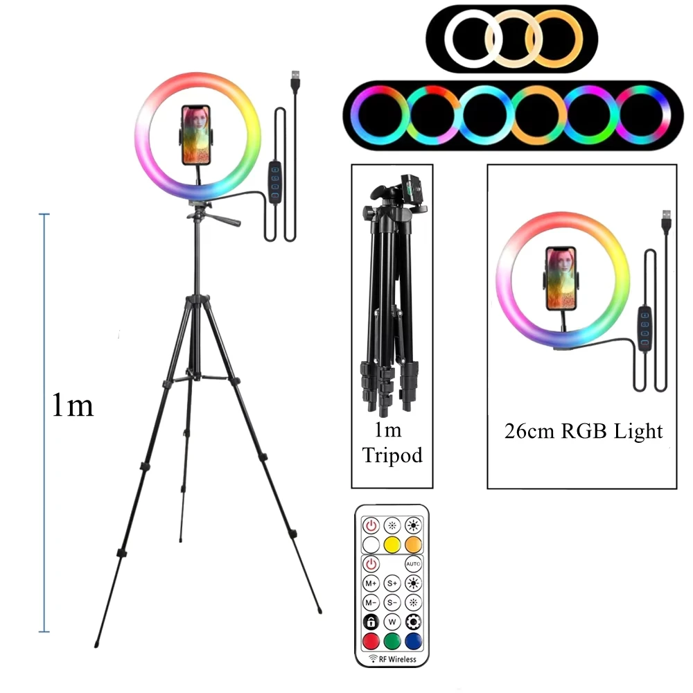 ตัวเลือกสินค้า แหวนแสง LED RGB สำหรับถ่ายภาพและวิดีโอ