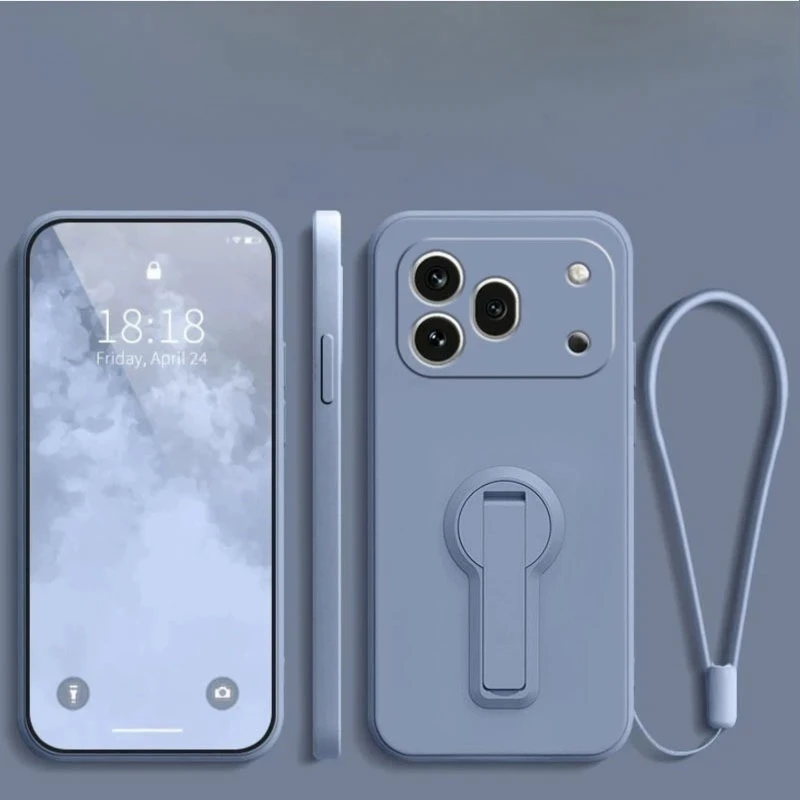 Liquid Silicone Shockproof Case with Lanyard and Stand Holder