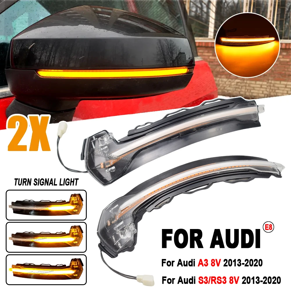 Clignotants LED Pour Rétroviseur Audi A3/S3/RS3 8V 2013-2018 – 2 Pièces, Canbus Sans Erreur, 33 LED SMD 4014