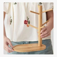 Bamboo Combination Storage Rack Cup Holder Household Drain Rack Desktop Creative Branch Hanger Wine Glass Holder 1