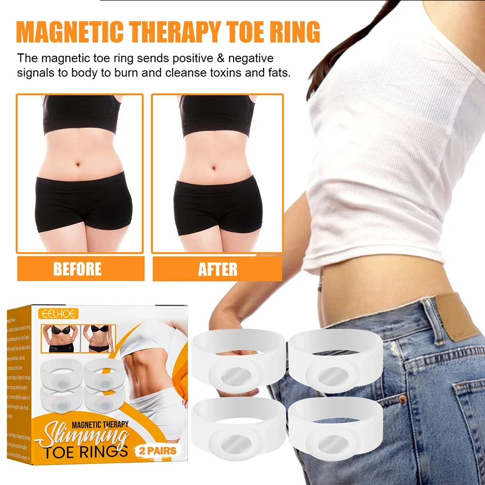 2pairs Magnetic Toe Ring Improve Body Shape Silicone Lose Weight Toe Ring Metabolism Reduce Fat Products Slim Products Pesas