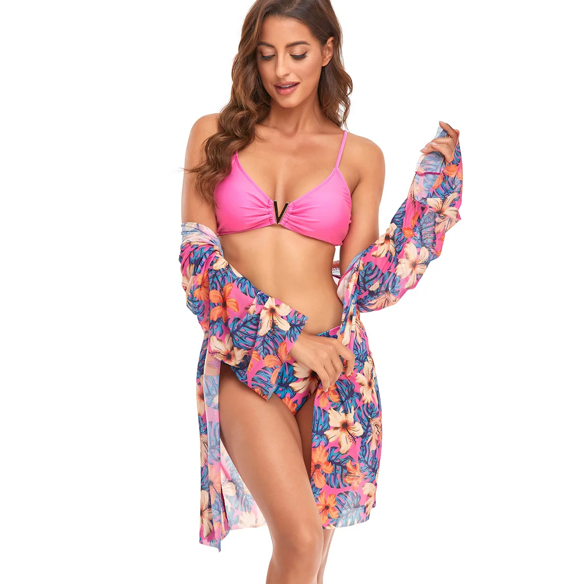 2023 New Bikini Beach Skirt Tunics for Beach Cover up Swimsuit Women Ruffle Biquini Bathing Suit Summer Beach Wear Swim Suit