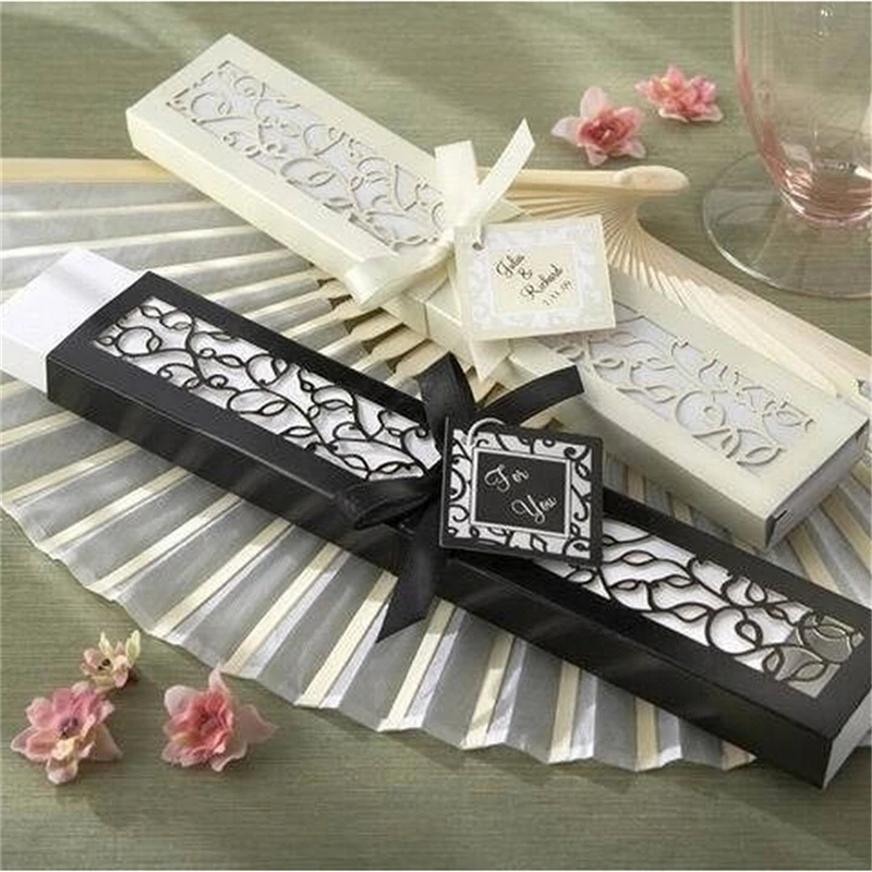 Yolev 4 Ventagli A Mano In Bambù E Carta - Neri 21x38 Cm - Per Matrimoni, Danza, Decorazioni E Feste Estive