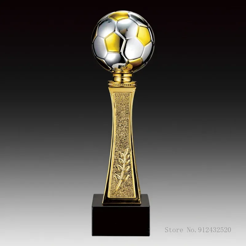 Customized European Electroplating Football Trophy Column, Sports Event, Fan Supplies, Home Decoration, Award Collection, 1Pc