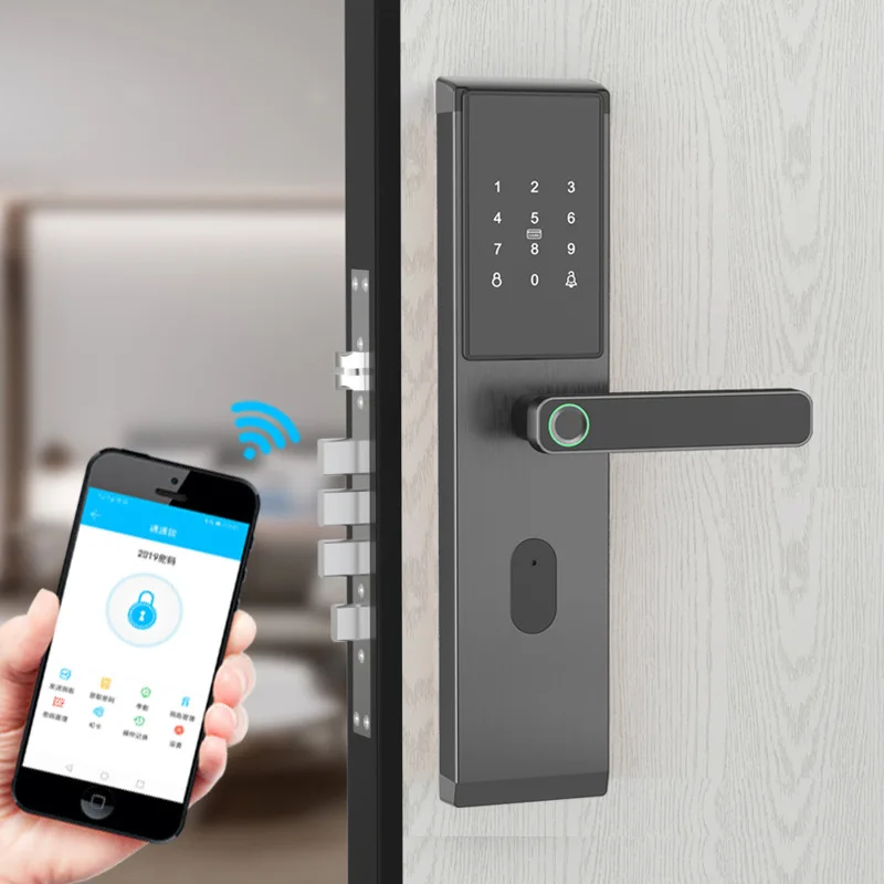 Security Anti-theft Password Lock, Smart Password Lock APP Bluetooth Remote Control, Home Hotel Apartment Anti-theft Door Lock