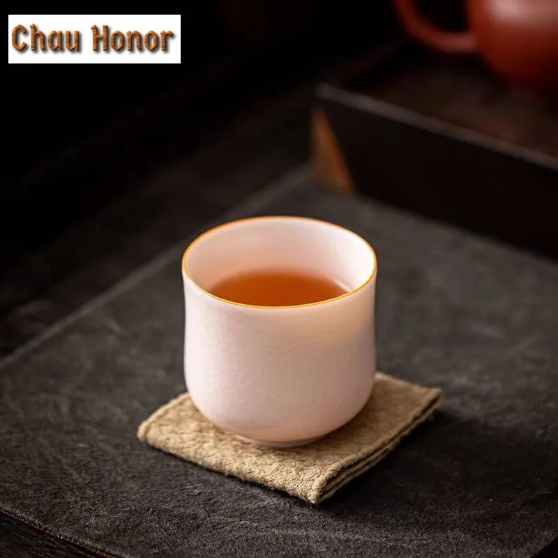 150ml Boutique Jade Grease Ru Porcelain Ceramics Teacup Handmade Household Kung Fu Tea Set Personal Cup Tea Ceremony Accessories