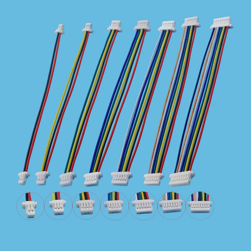 thumbnail image 1 of Mini JST SH 1,0 mm Paso Hembra Terminal de Enchufe Conector de Cable SH 1 mm 2 3 4 5 6 7 8 Pin 10CM 28AWG Cable de Cables Electrónicos, 1 of 5