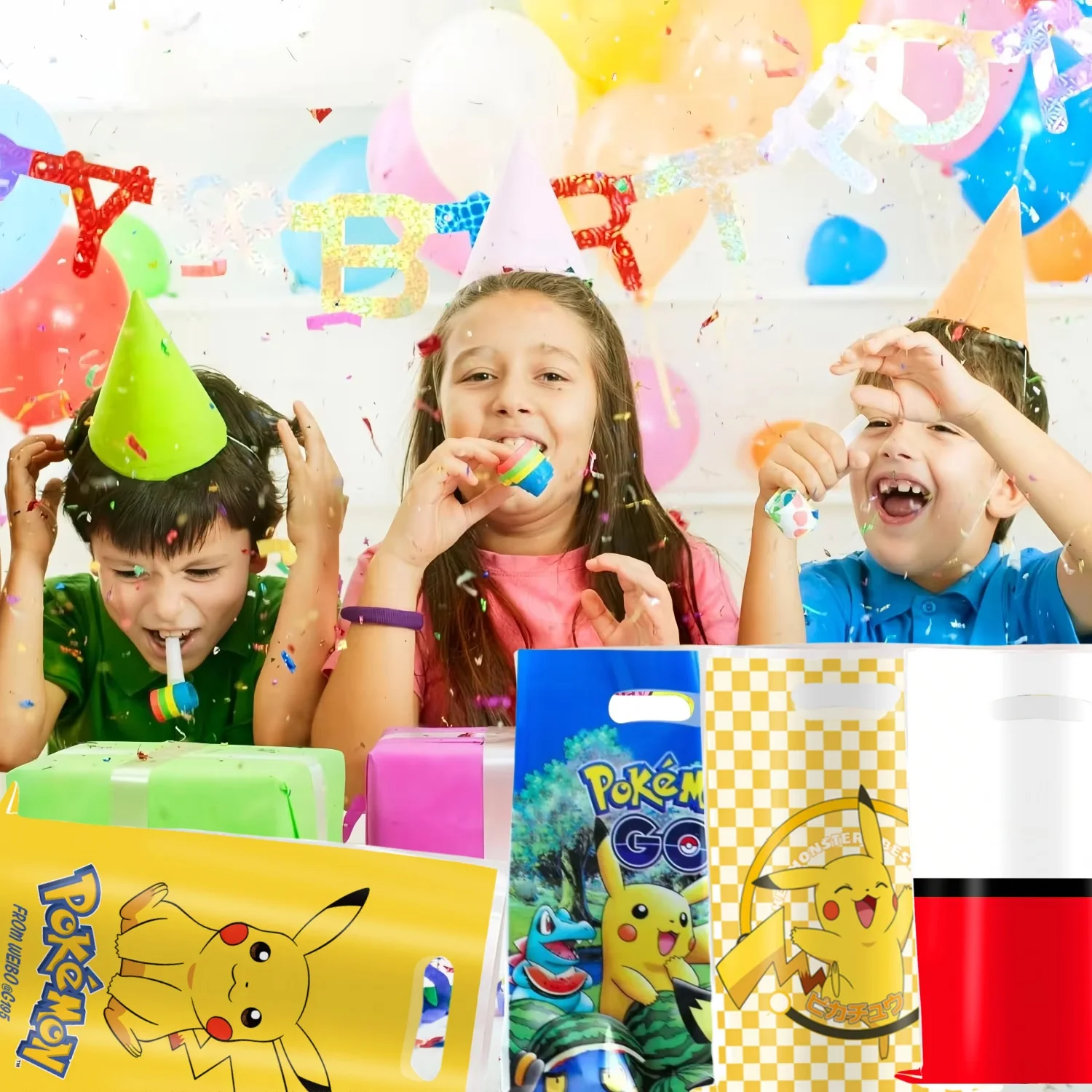 Pikachu Birthday Gift Bag Pokemon Figures Pokemon Gift Bag Pikachu Candy Bag Packaging Giveaway Party Favors Guest Pokemon Gift 6