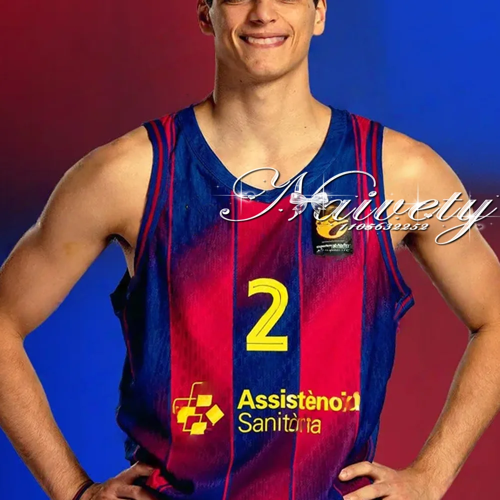 חולצת כדורסל ללא שרוולים מודפסת בטכנולוגיית 3D עם רשת ספציפית מהירה לייבוש למעריצי ברצלונה המוכרים ביותר לשנת 2025/26 למבוגרים וילדים