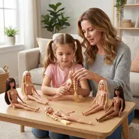 Poupée Princesse Supermodèle pour Filles, Cheveux Bouclés, Peau Foncée, Figurine Articulée à Habiller, Jouet DIY 4