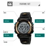 SKMEI 1266 LED light Display Digital Children's Watches For Boys Girls Watch Alarm Clock 5Bar Waterproof Kids Wristwatches 5