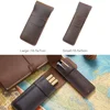 Handmade Genuine Leather Pen Bag Cowhide Pencil Bag Vintage Retro Style Accessories For Travel Journal 2