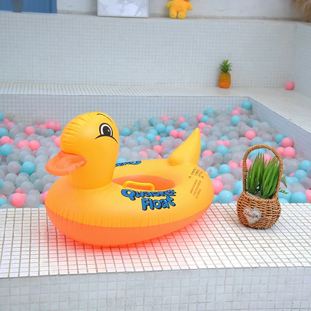 Duck Baby Toddlers Swimming Pool Rings Seat Cute Inflatable Infant Kids Safety Water Toys Float Swim Ring Circle with Handle 4