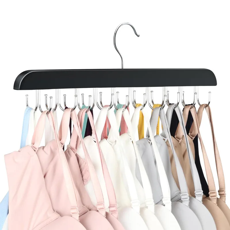 New Solid Wood Underwear Hanger Multi-Functional Household Sling Belt Tie Hook Non-Slip Wooden Storage Rack 3