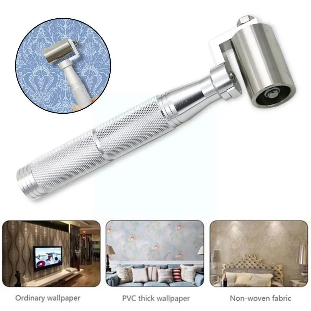 

40mm/34mm Steel Wallpaper Flat Pressure Roller Apply Platen Flat Wheel Roller Bearing Hand Metal Tool Flat Wheel Roller