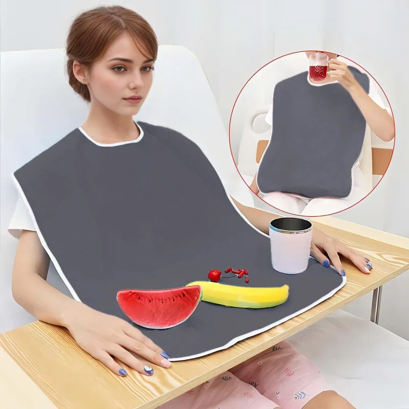 성인용 방수 식사용 앞치마, 옷 보호용 앞치마, 요리 보호 도구, 요리 보조, 식사용 옷, 장애인 보조 앞치마
