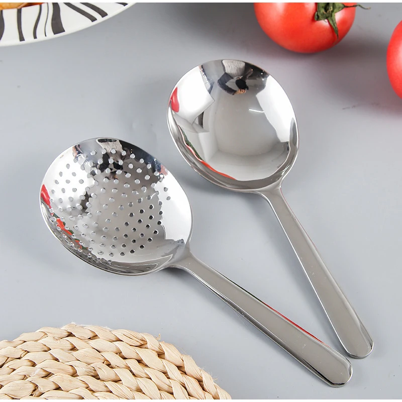 Stainless Steel Short Handled Round Soup Spoon Public Big Head Spoon Dining Kitchen Restaurant Rice Tableware Kitchen Utensils