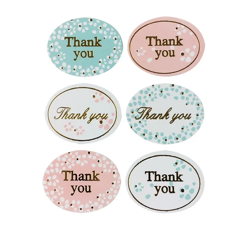 120 Pcs/lot Gold-plated 'Thank you' Sealing Label Vintage floret Scrapbooking DIY Gifts Posted Baking Wedding Decoration sticker