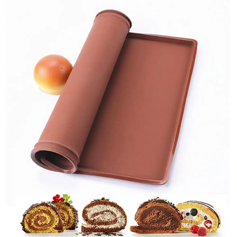 Silicone Pastry Cake Tray Heat Resistant Oven Sheet Liner Non Stick Baking  Mat Bakeware Mat ORANGE 42X29.5CM