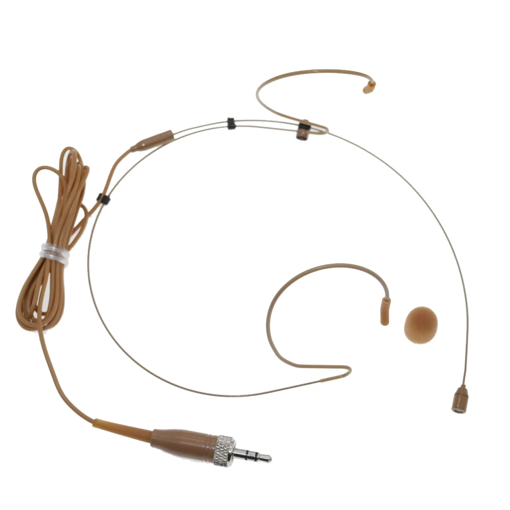 

SL Brown Color Double Ear Hook Headset Microphone For Sennheiser EW sk100 G2 G3 G4 G5 BeltPack Wireless Transmitter HeadWorn