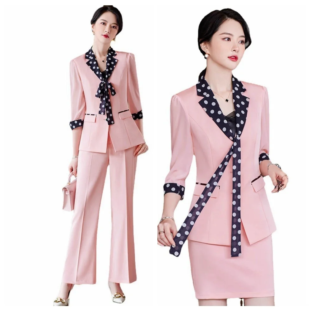 

High Quality Autumn Winter Formal Ladies Blazer Women Business Suits with Sets Work Wear Office Uniform 4XL Size Pants Jacket