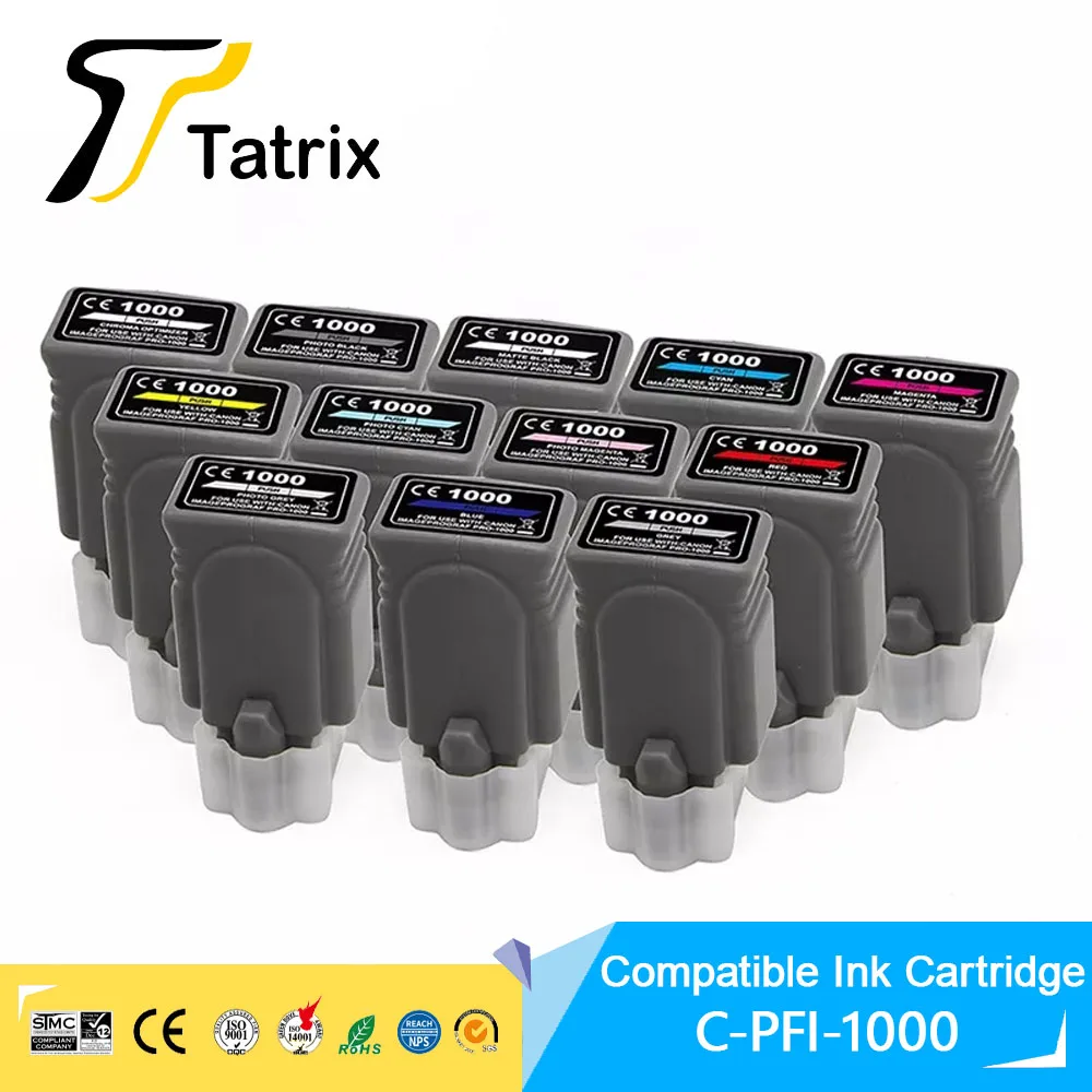 Tatrix PFI-1000 PFI1000 Premium Compatible Printer Color Ink Cartridge for Canon imagePROGRAF PRO-1000 PRO 1000 Printert