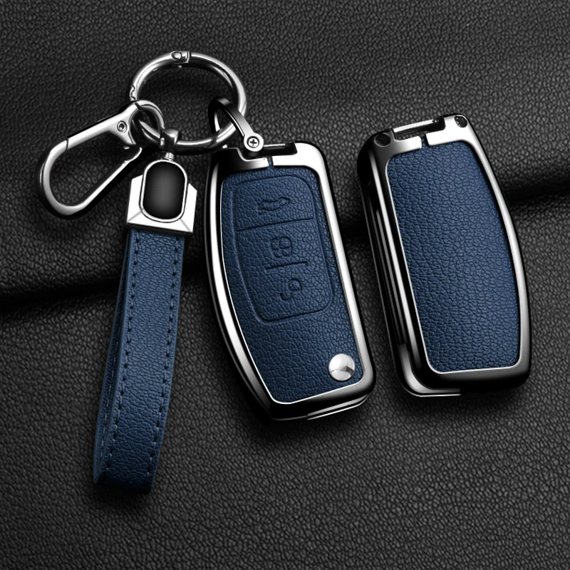 Auto Zinc Alloy Car Folding Key Case Cover for Ford Fiesta Focus 2 Ecosport Kuga Escape Falcon B-Max C-Max Eco Sport Galaxy key case key case cover