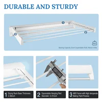 ABS Material Retractable Clothes Drying Rack For Indoors or Outdoors, Wall-Mounted Clothing Dryer Hanger 2