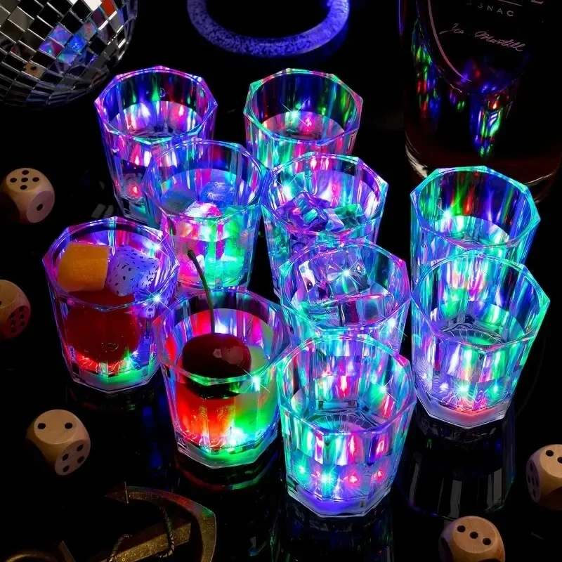 6/12/24Pcs LED Glowing Glasses Cup Light Up Shot Cup LED Flash Drinking