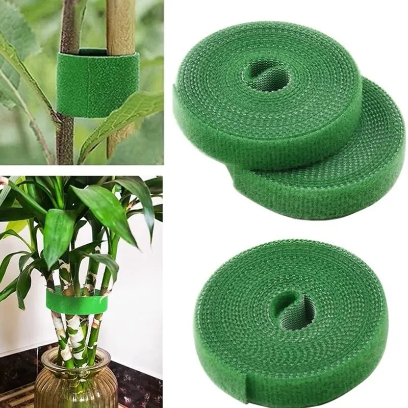 Plant Ties Cord Tie Strap Green Gardening Tape 10m X12mm in 1 Roll Recycle and Reusable plant ties