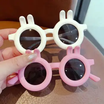 Children Rabbit Ear Oval Sunglasses Cute Boys Girls Baby Protection Sun Glasses Kids Outdoor UV Protection Eyewear UV400 Goggles 1