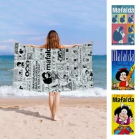 Mafalda Girl Bath Towel Microfiber Soft Water Absorbing Breathable For Girl Kids Decorative Cartoon Beach Towel 1